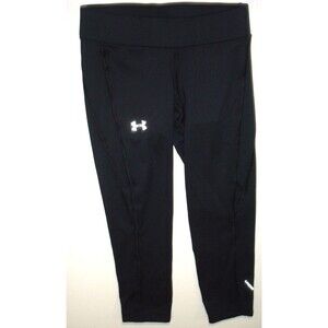 Womens XS Under Armour Heat Gear Zip Pocket Leggings New Yoga Run NWT Black Refl